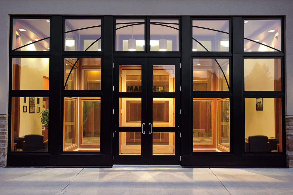 Glass entryway.