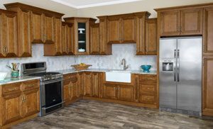 Walnut Ridge kitchen cabinets charleston coffee glaze color.